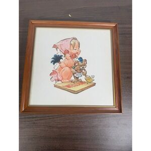 Vintage Betsy Bell Baby Welcome Telephone Print Framed ©1962 AT&T Retro Wall Art